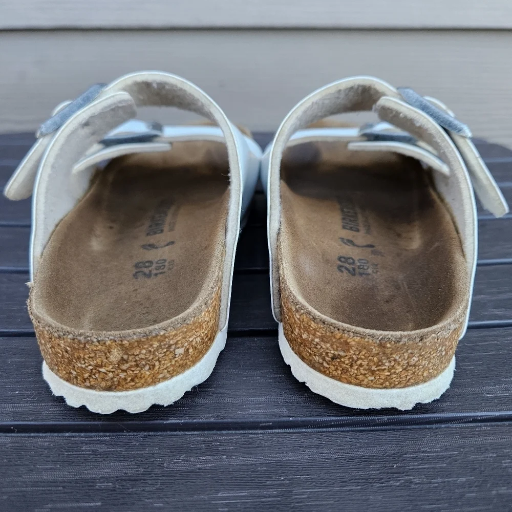 Birkenstock Arizona Kids White Sandals Shoes Kids Girls Size 28